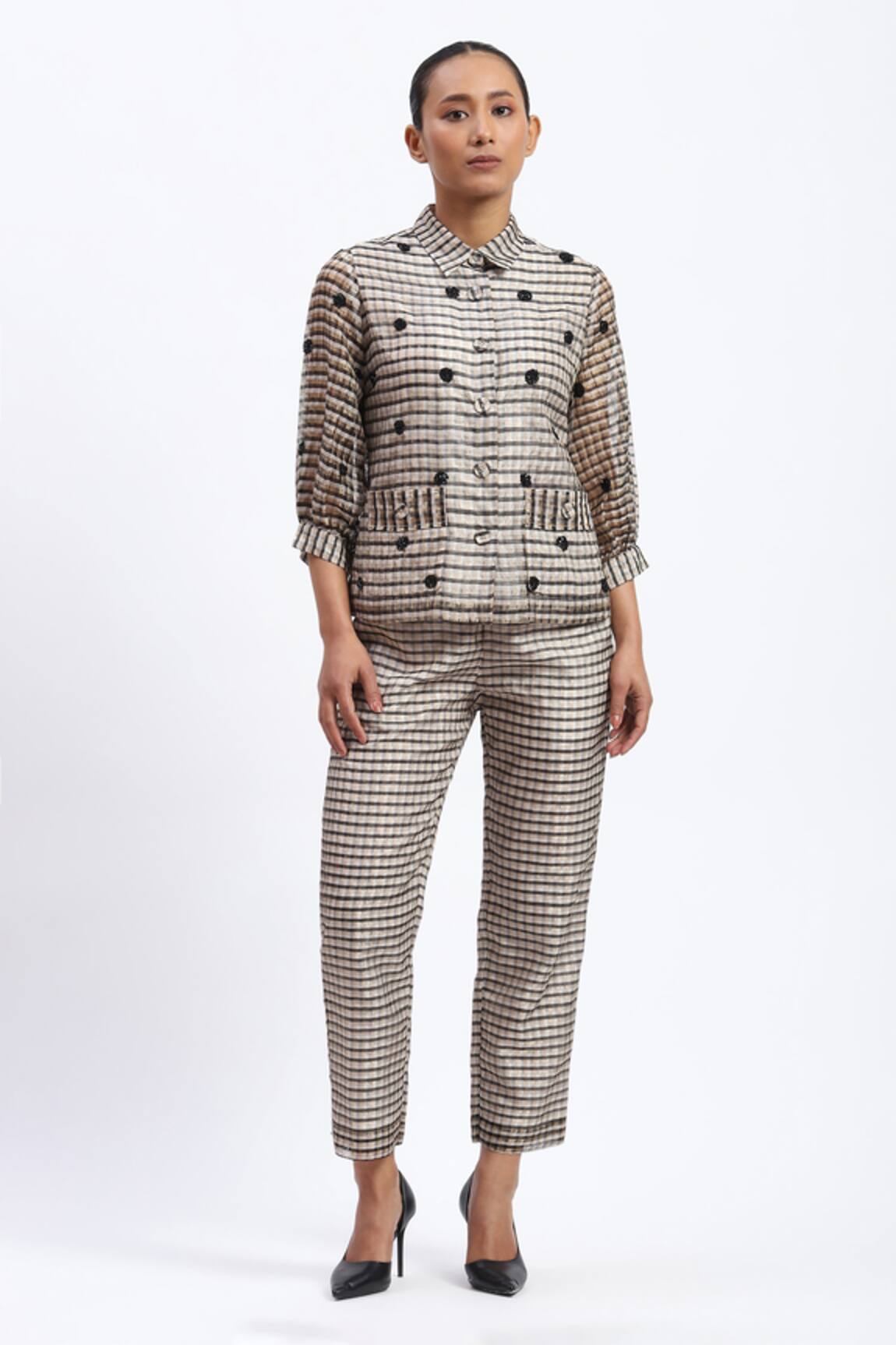 ABRAHAM AND THAKORE Neutral Maheshwar Trouser 