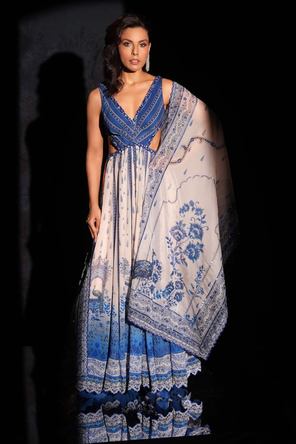 Archana Kochhar Blue Georgette Anarkali Set 