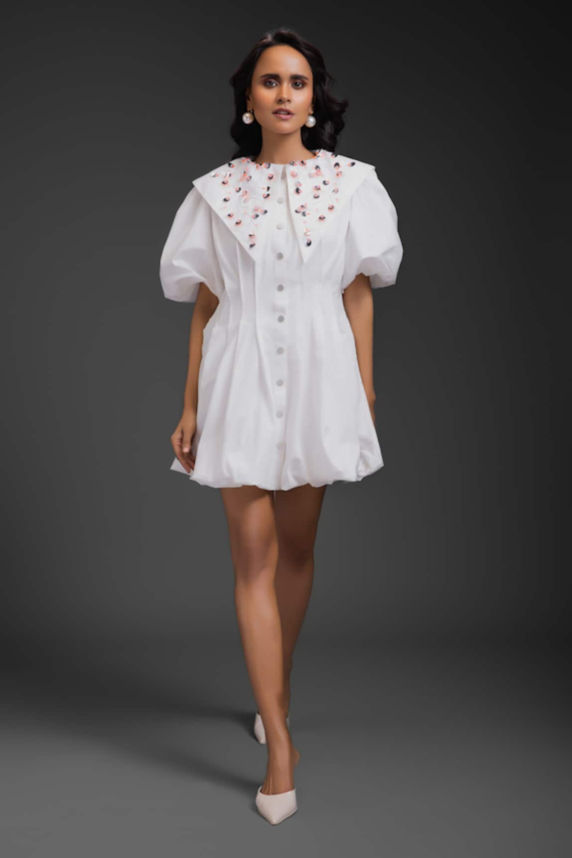 Deepika Arora White Designer Short Dress 