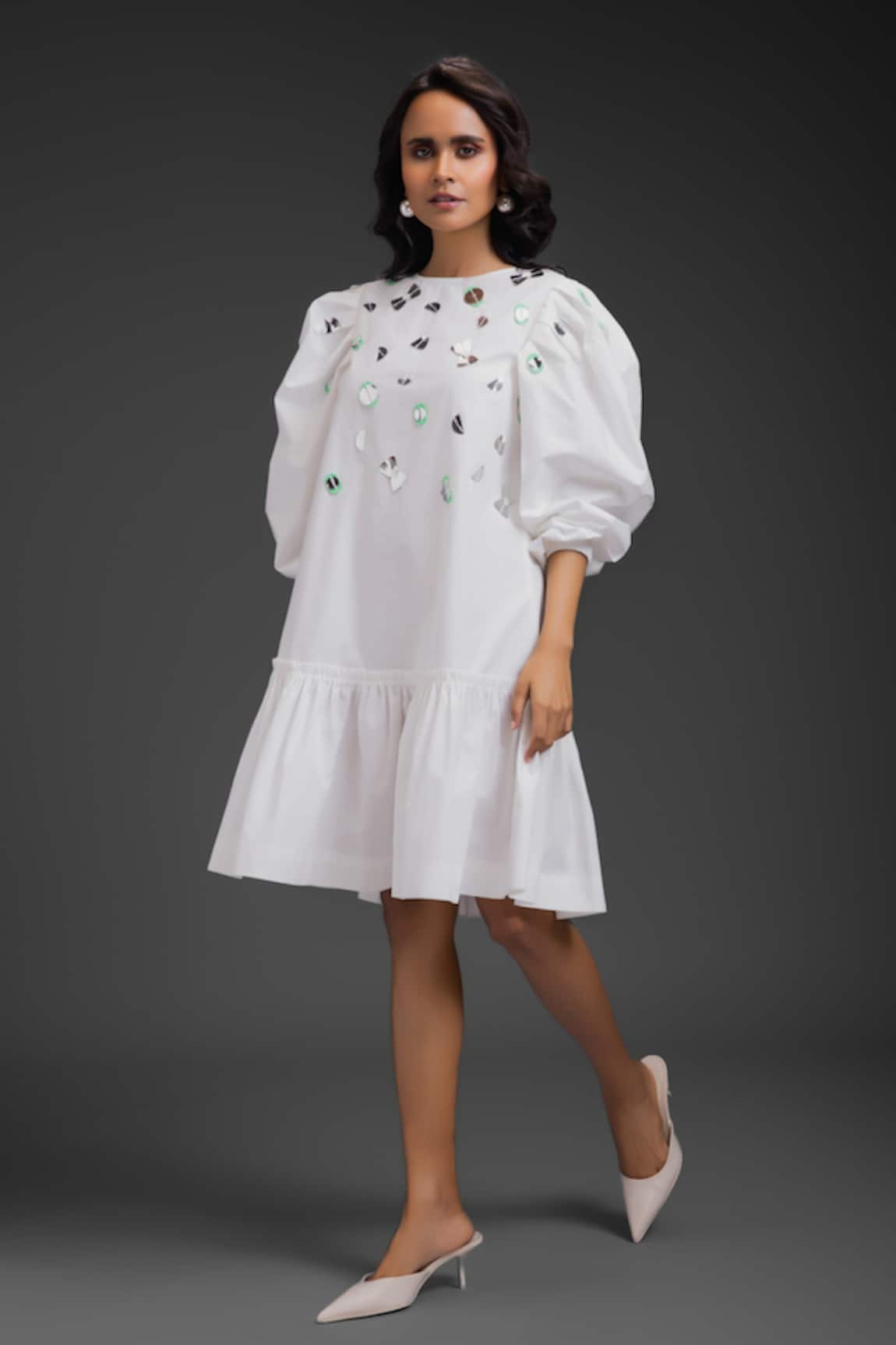 Deepika Arora White Cotton Designer Dress 