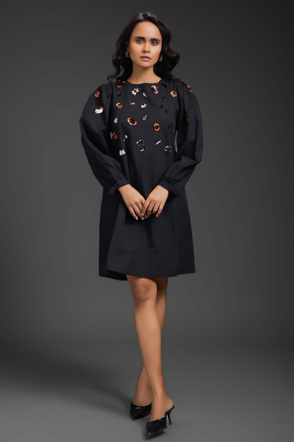 Deepika Arora Black Designer Cotton Dress 