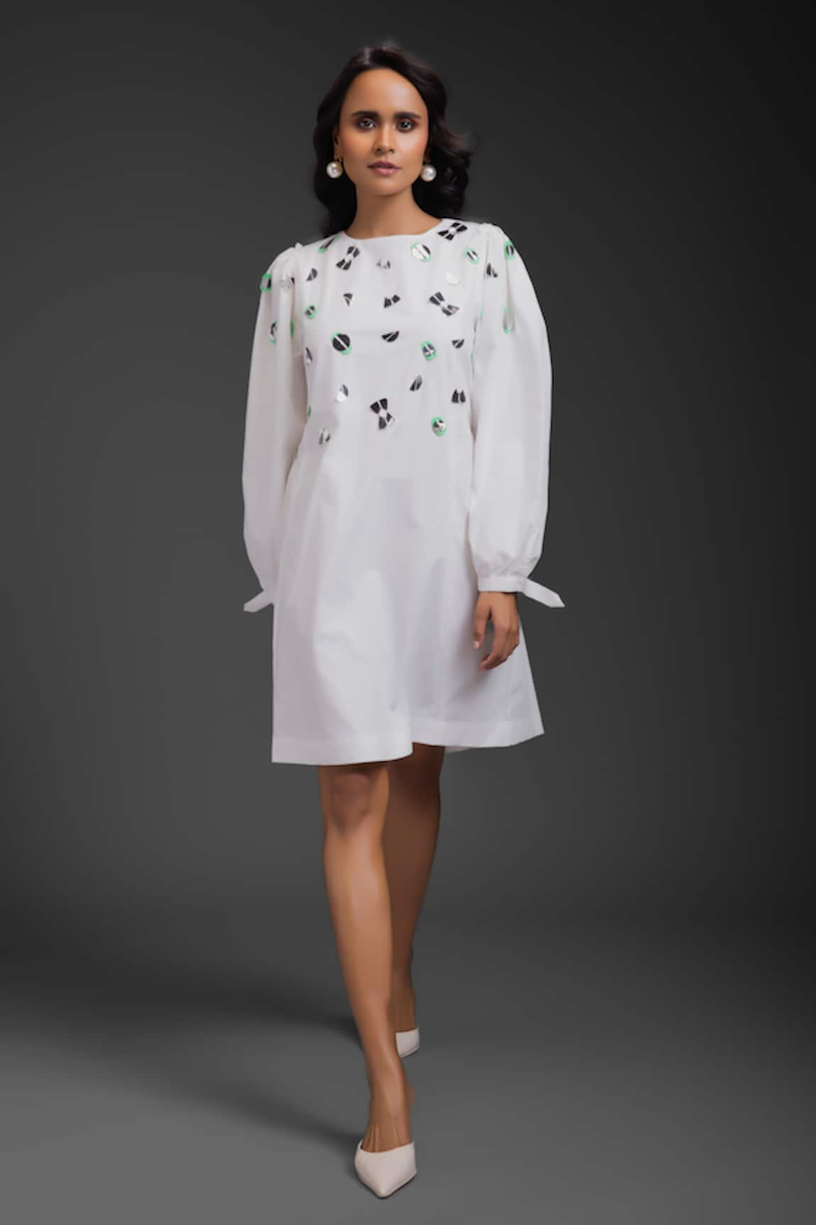 Deepika Arora Embroidered White Cotton Dress 