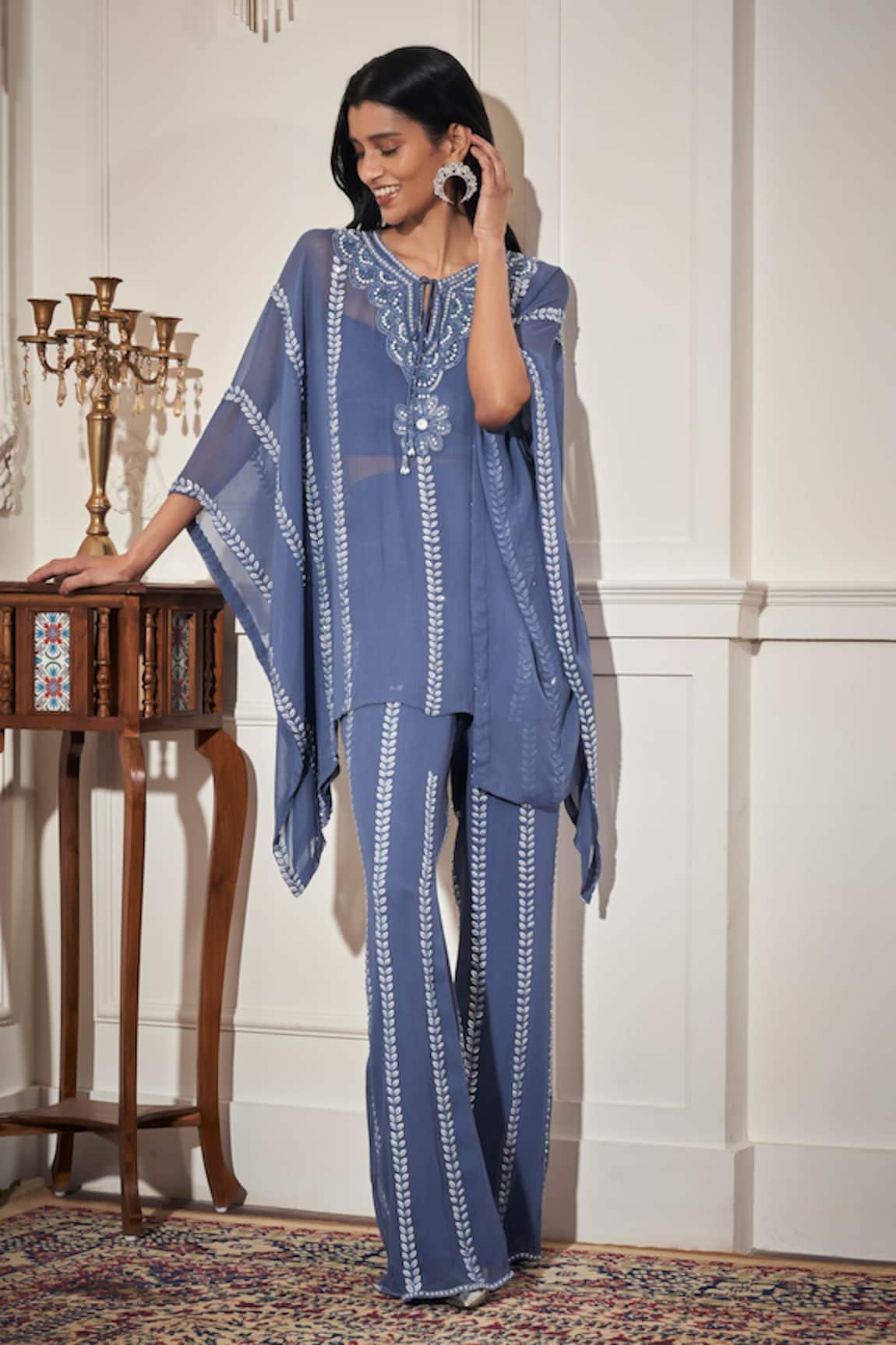 Rimple Agrawal Blue Georgette Kaftan Set 