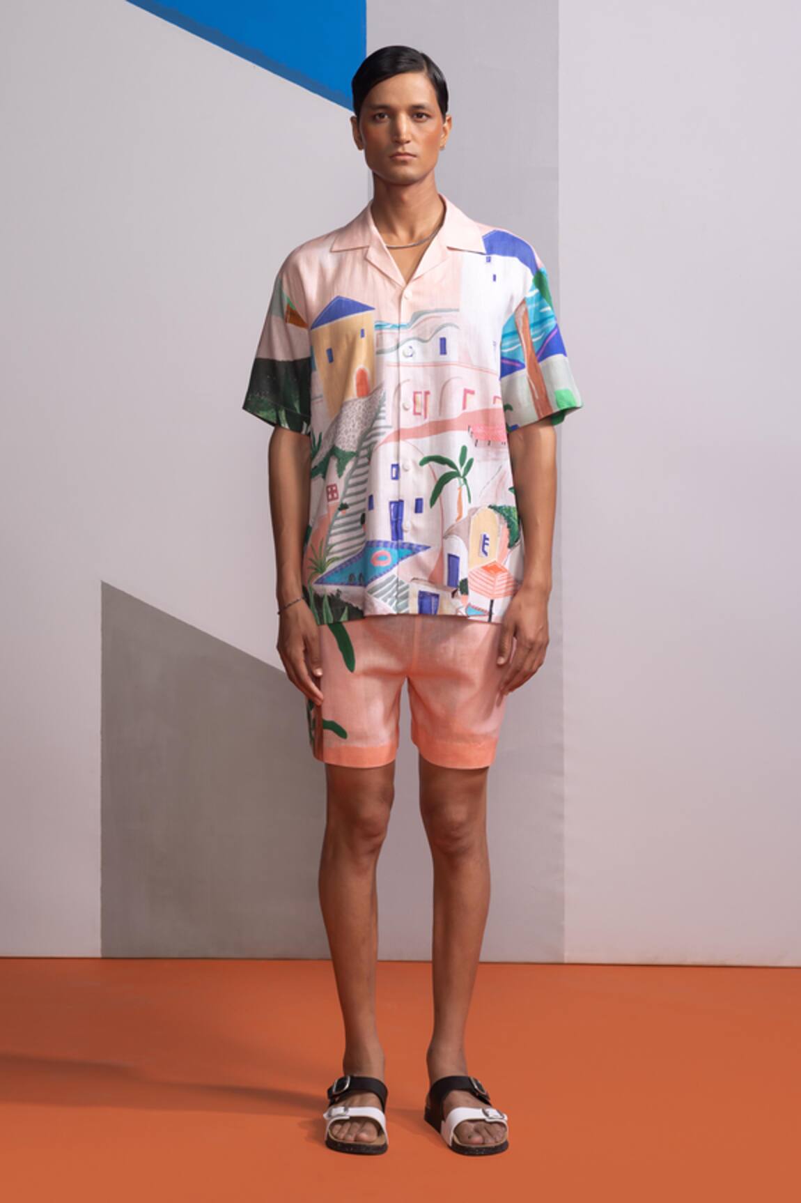 Nautanky Peach Island Shirt & Shorts Set 
