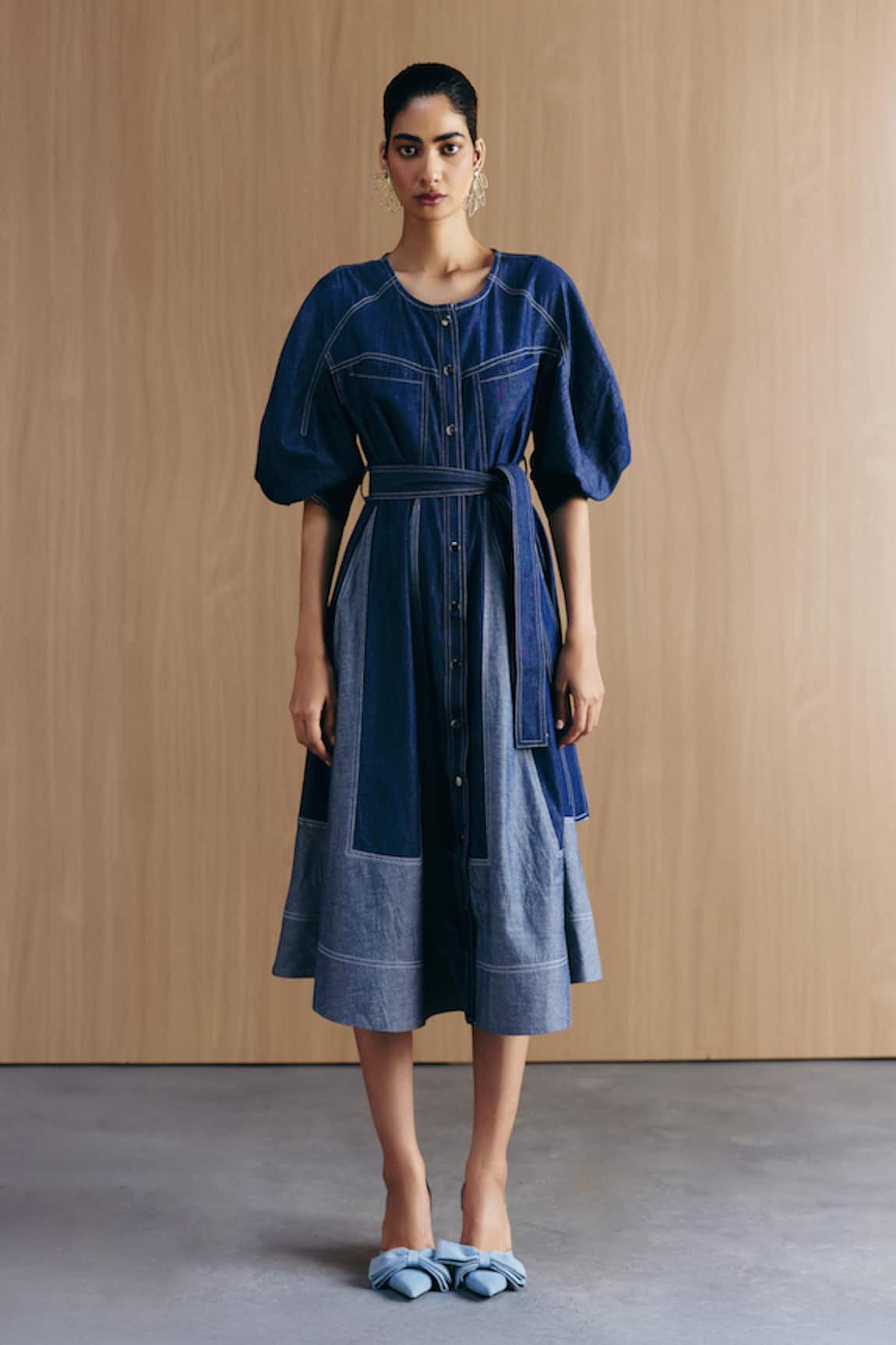 Mellowdrama Mix & Match Denim Midi Dress 