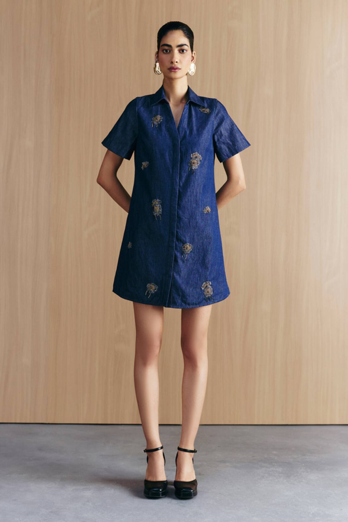 Mellowdrama Denim Embellished Dress 