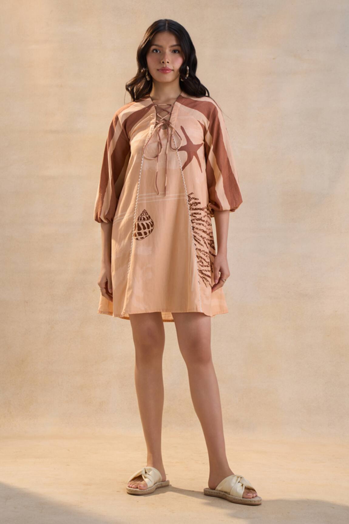 Vedika M Peach Under The Sea Short Dress 