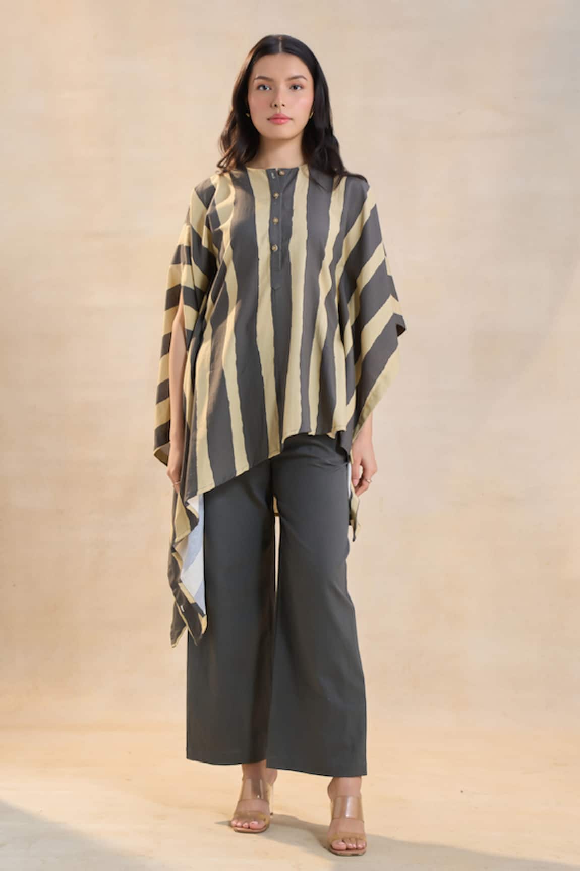 Vedika M Striped Noon Kaftan Set 