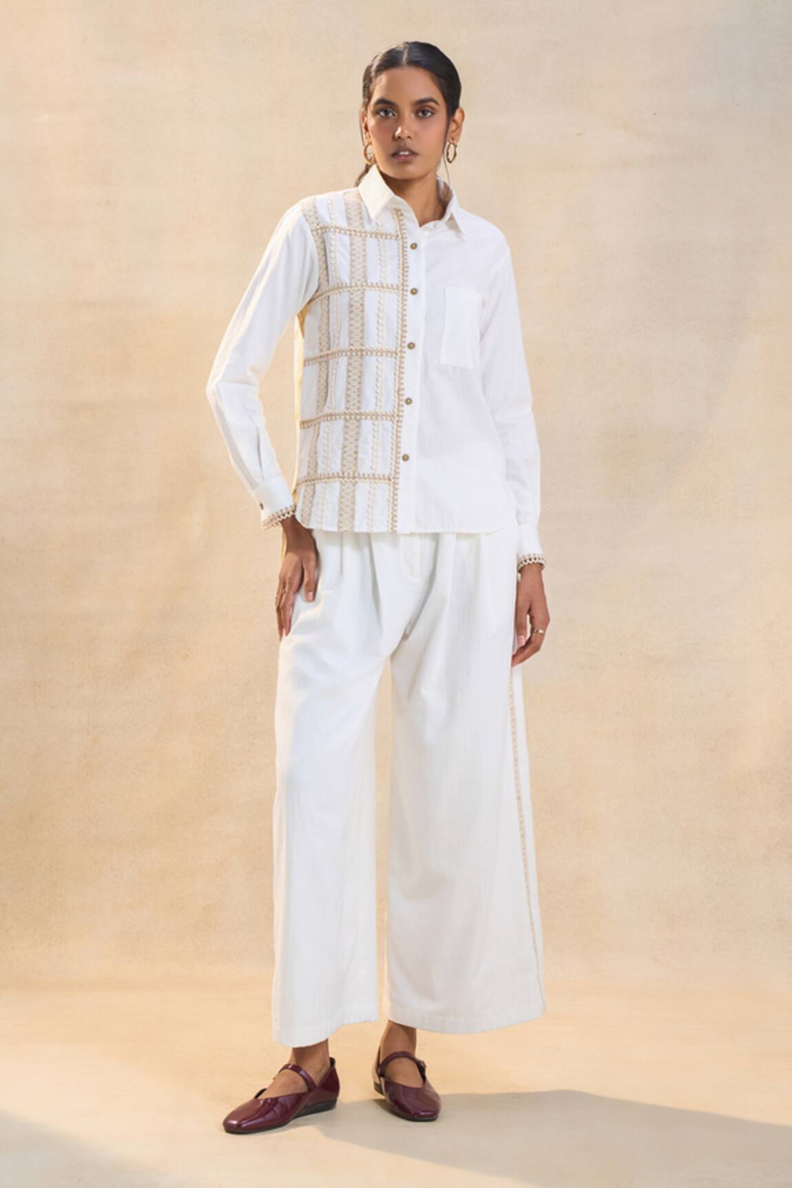Vedika M Designer White Sundowner Pant Set 