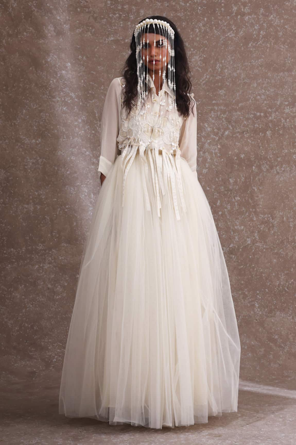 URMIL Off White Designer Skirt Set 