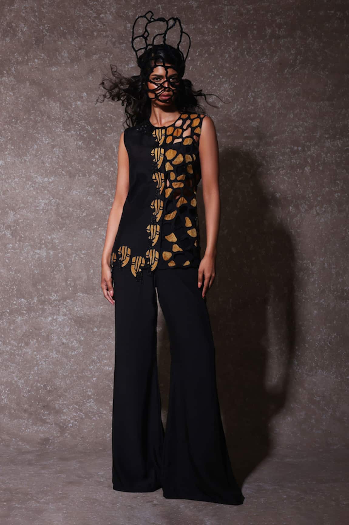 URMIL Designer Black Pant Set with Jacket 