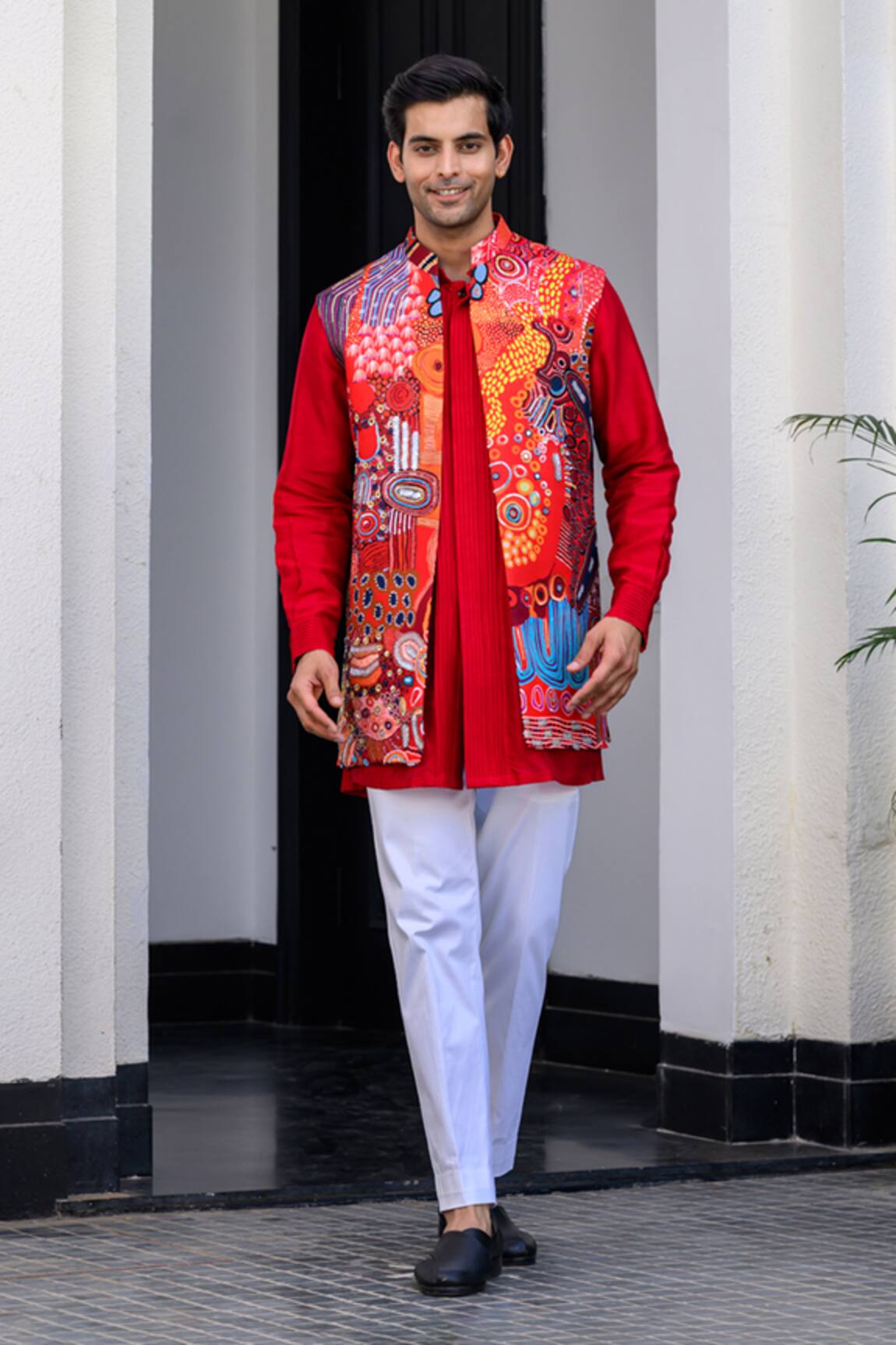 JUHI BENGANI Multi Colour Designer Nehru Jacket Set 