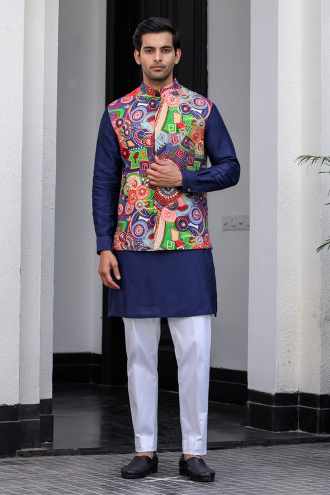 JUHI BENGANI Multi Colour Nehru Jacket Set 