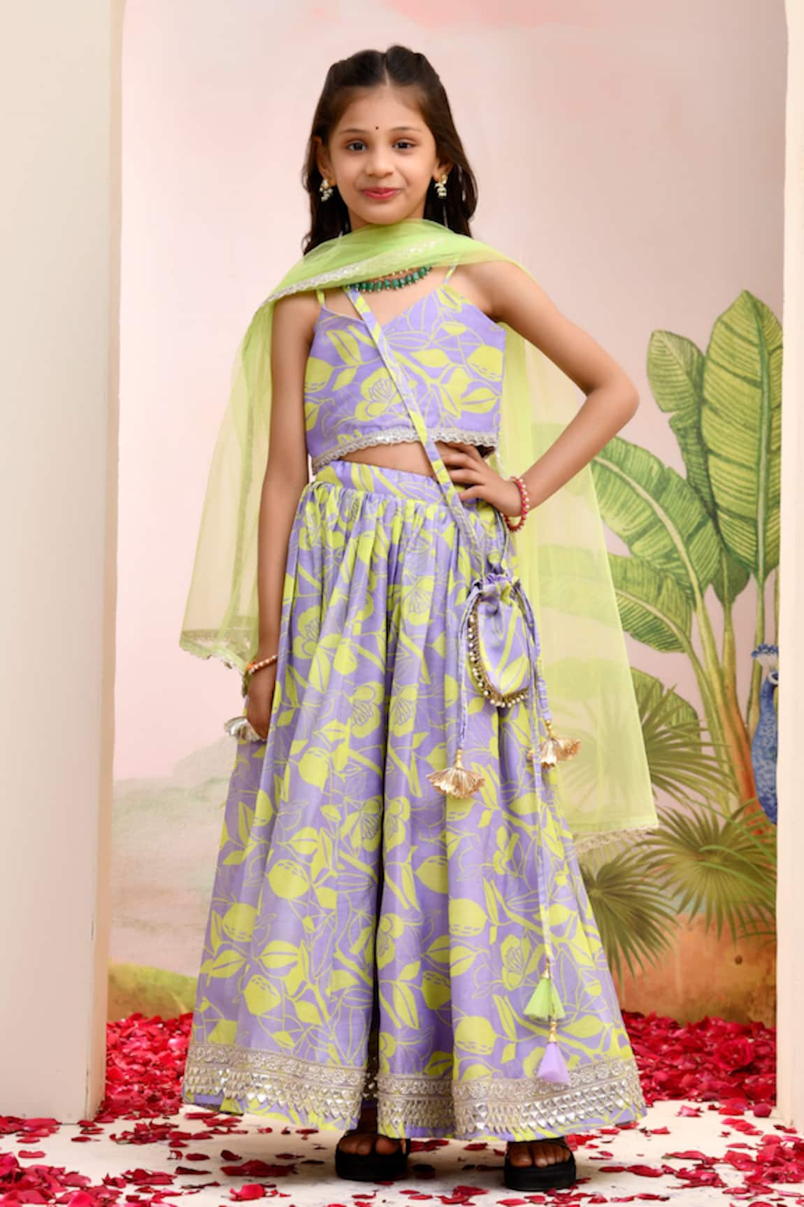 YUVRAANI JAIPUR Purple & Yellow Designer Lehenga Set 