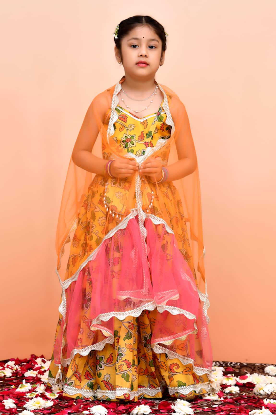 YUVRAANI JAIPUR Yellow Digital Print Lehenga Set 