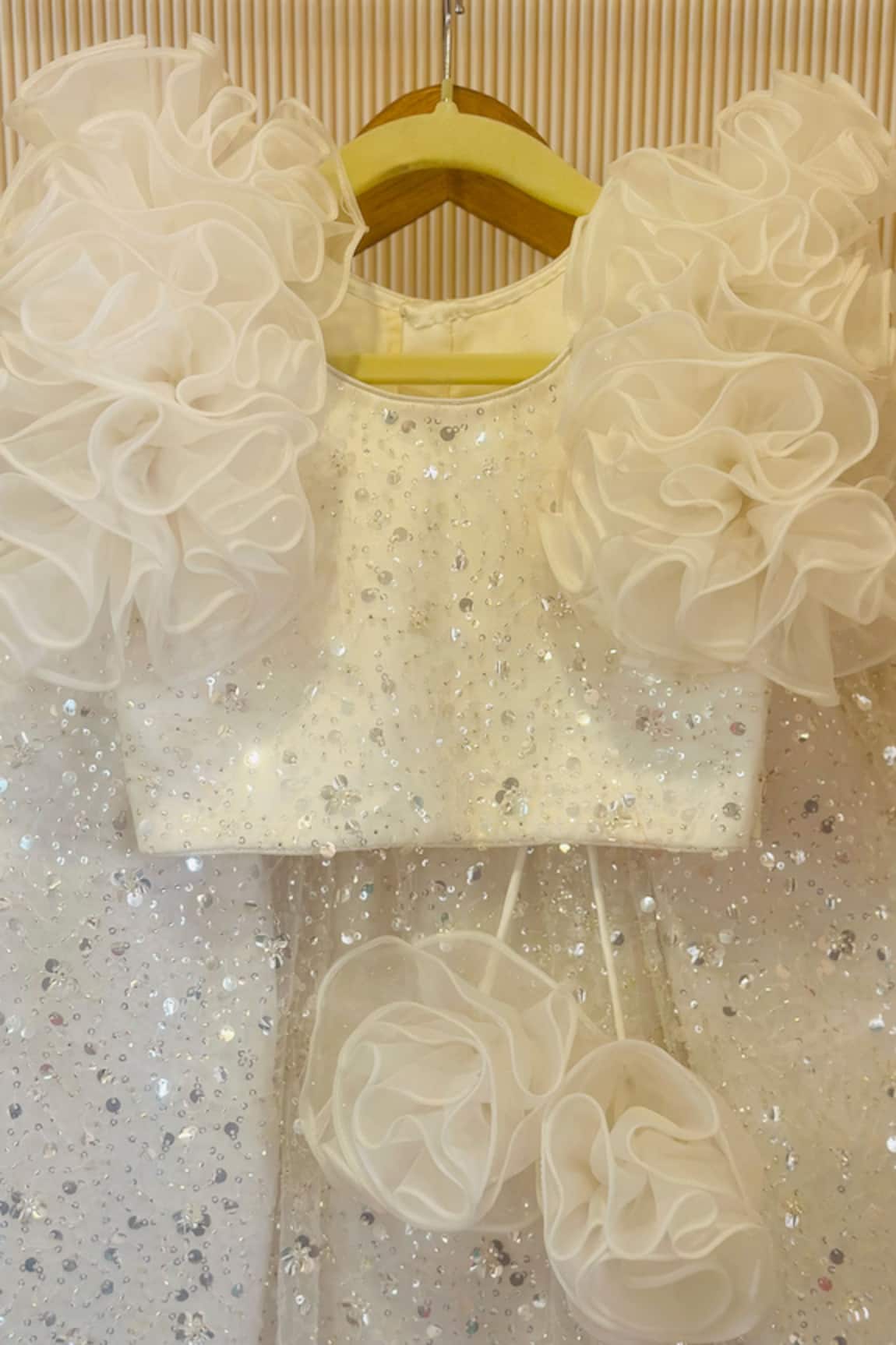 Rage Attire-Sweta Saria White Sequined Cheer Lehenga 
