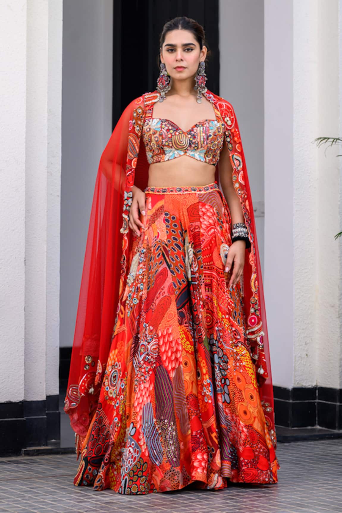 JUHI BENGANI Multi Colour Embroidered Lehenga Set 