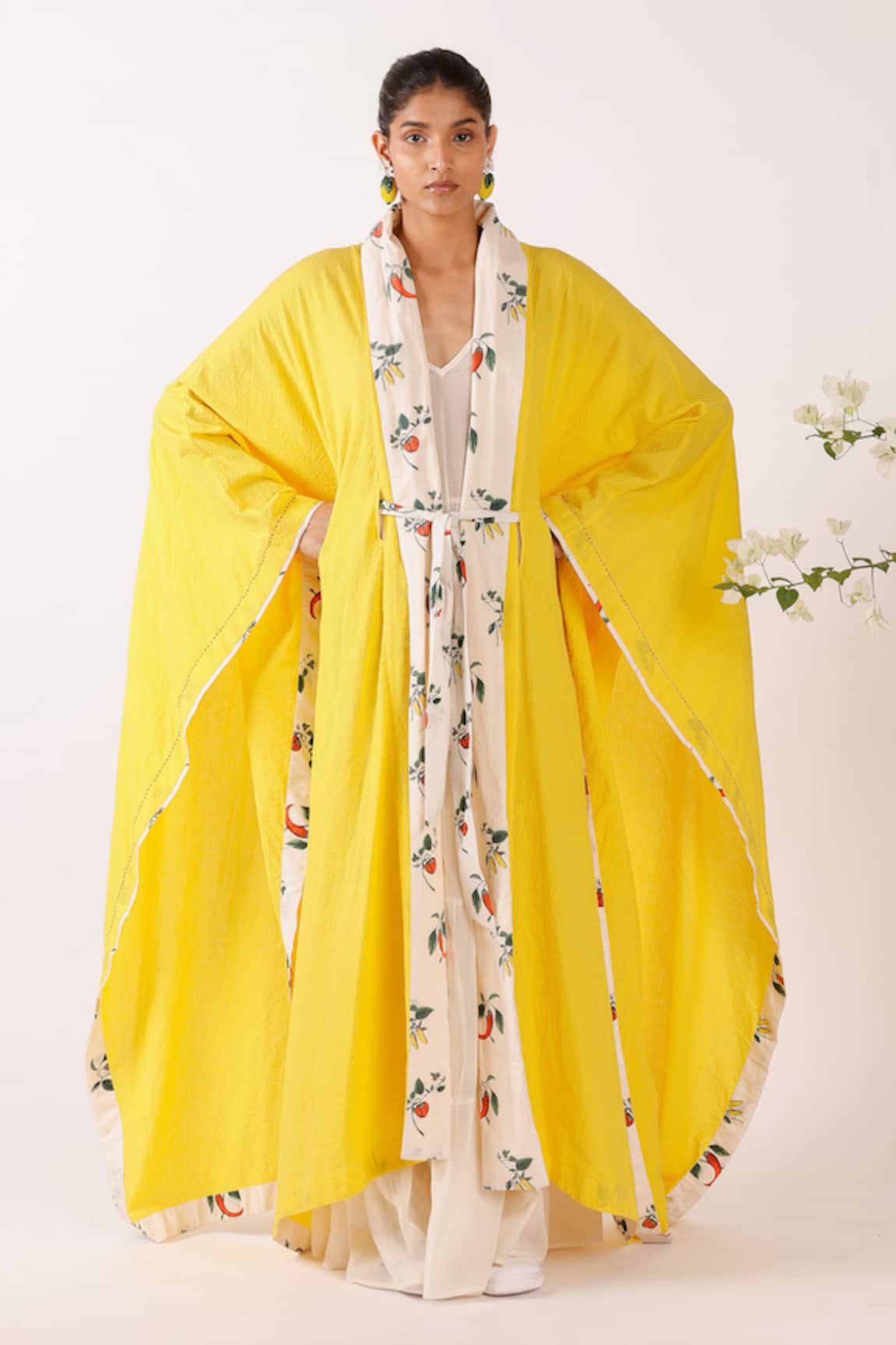 Nikasha Chilly Print Yellow Shrug 