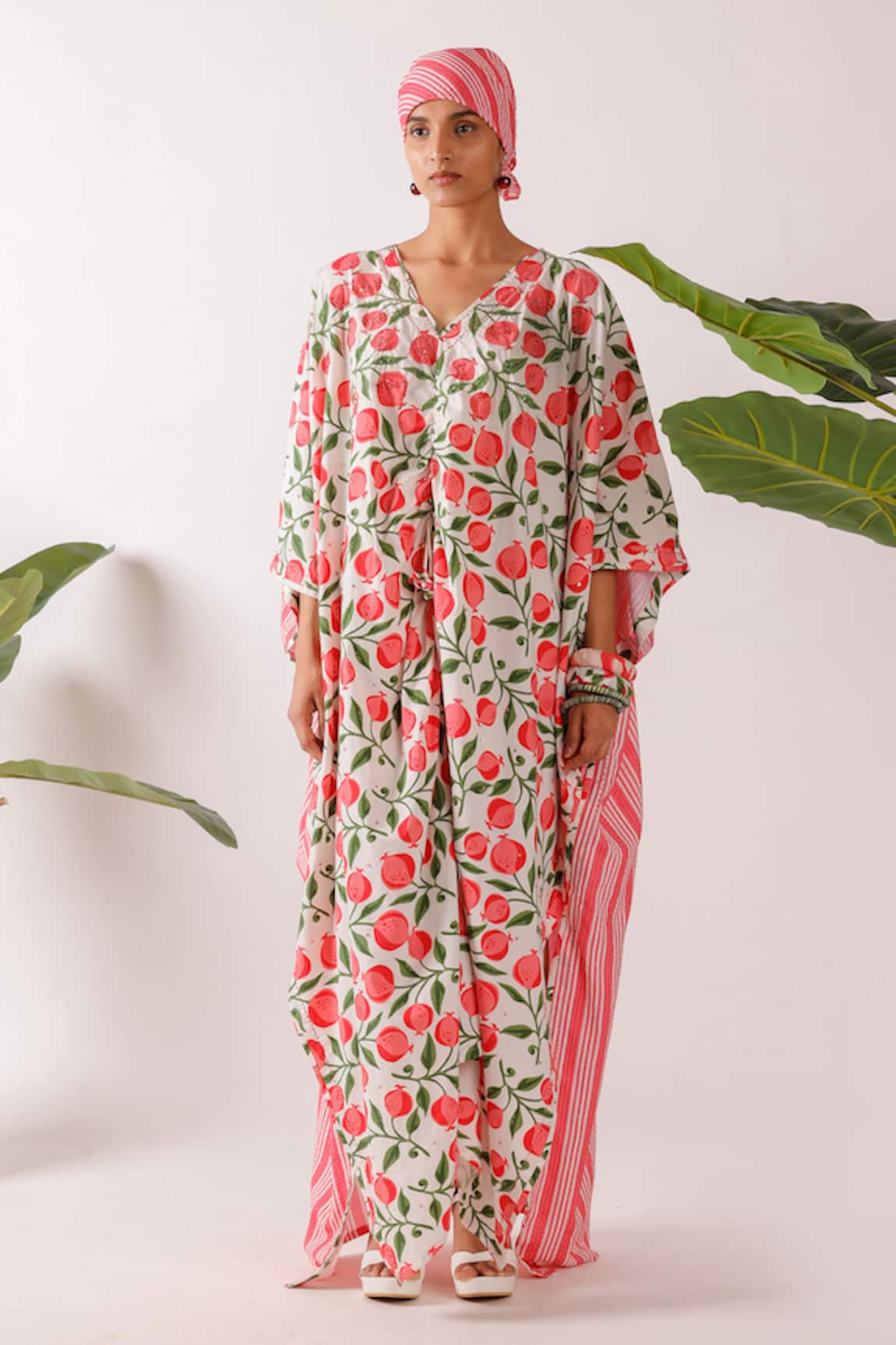 Nikasha Pomegranate Print Cotton Kaftan 