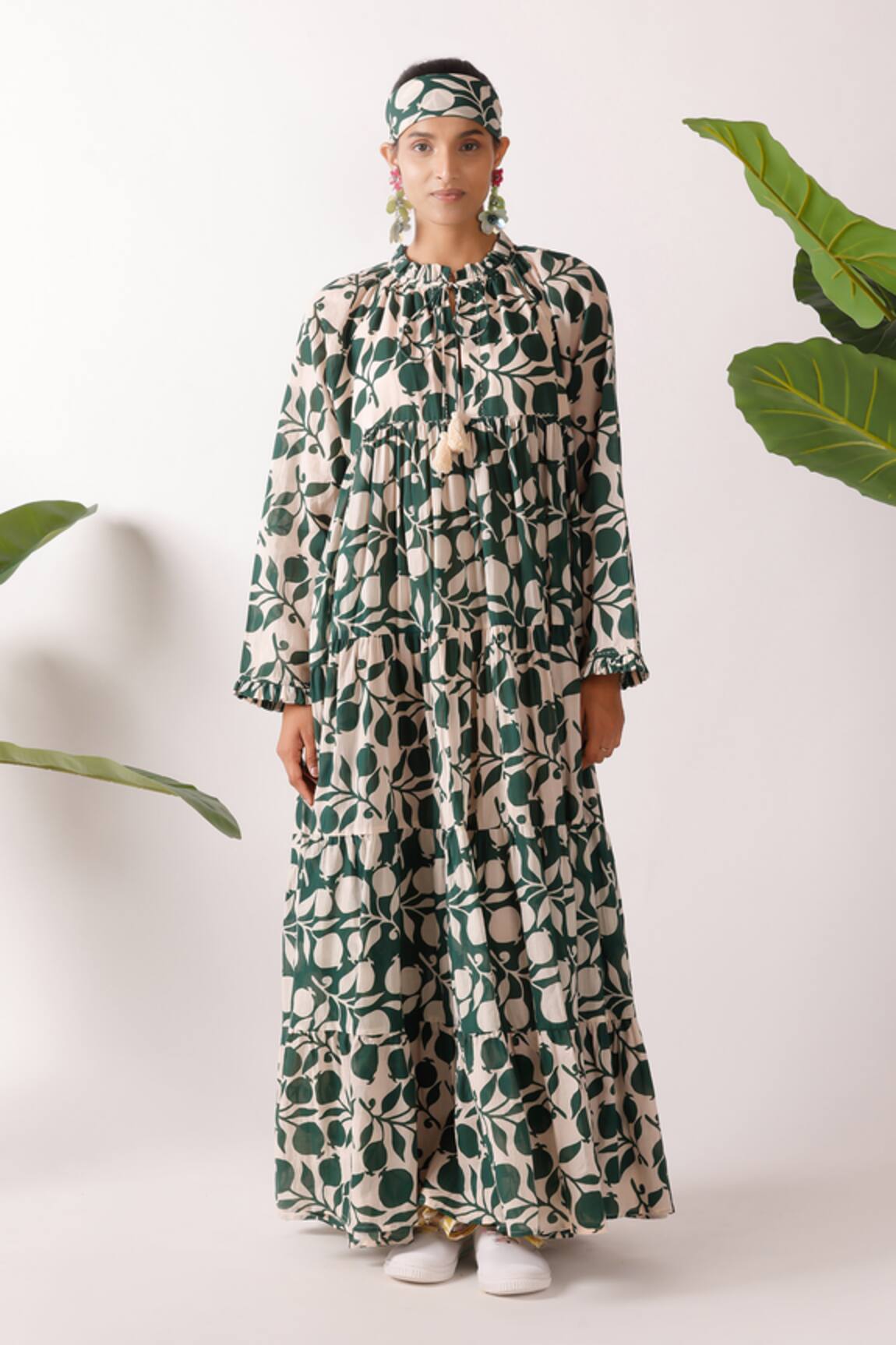 Nikasha Pomegranate Tiered Maxi Dress 