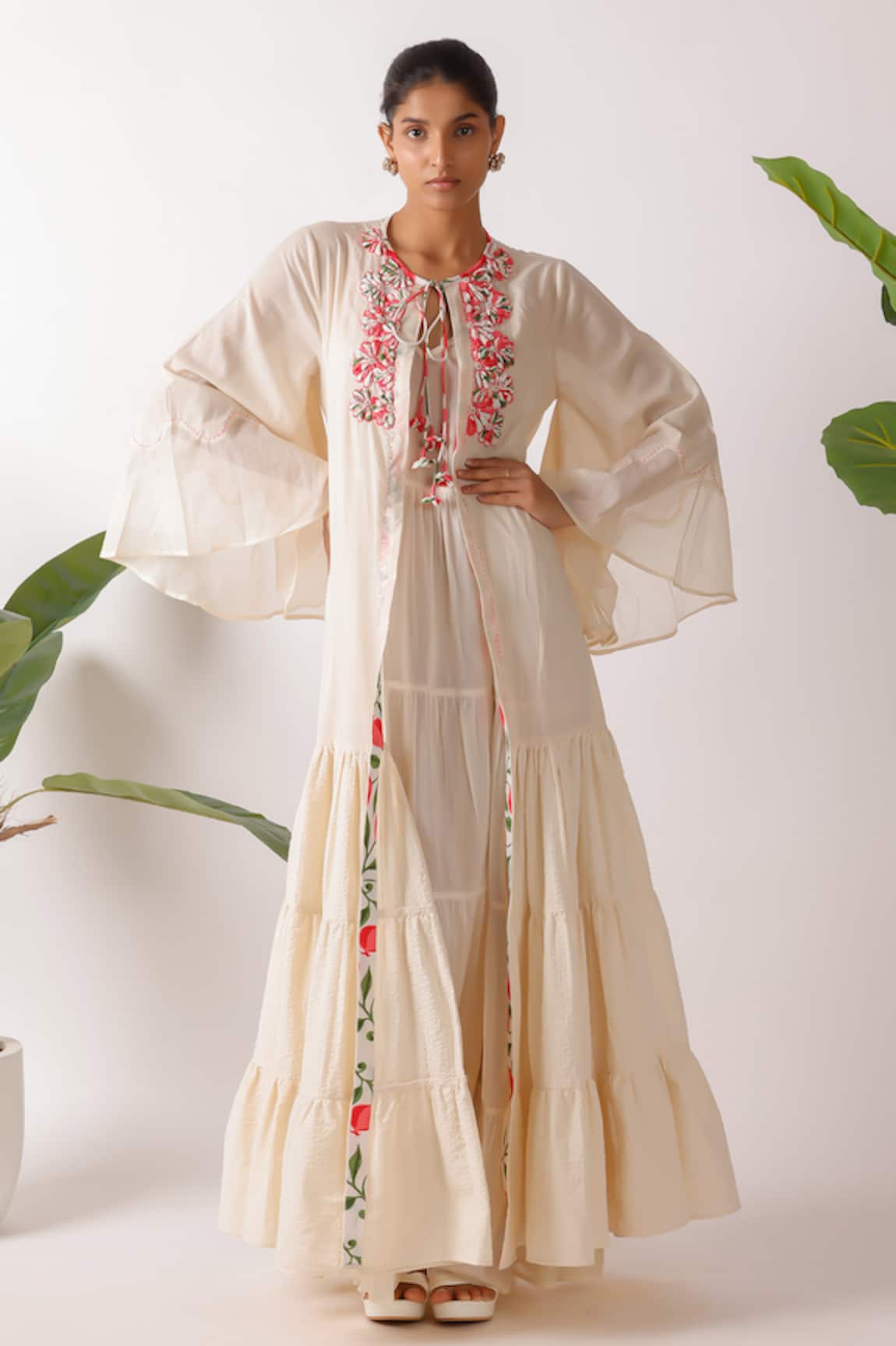 Nikasha Ivory Ribbon Embroidered Jacket 