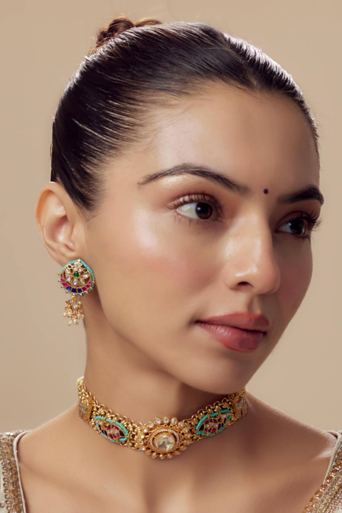 VIVINIA by Vidhi Mehra Kundan Polki Designer Necklace Set 