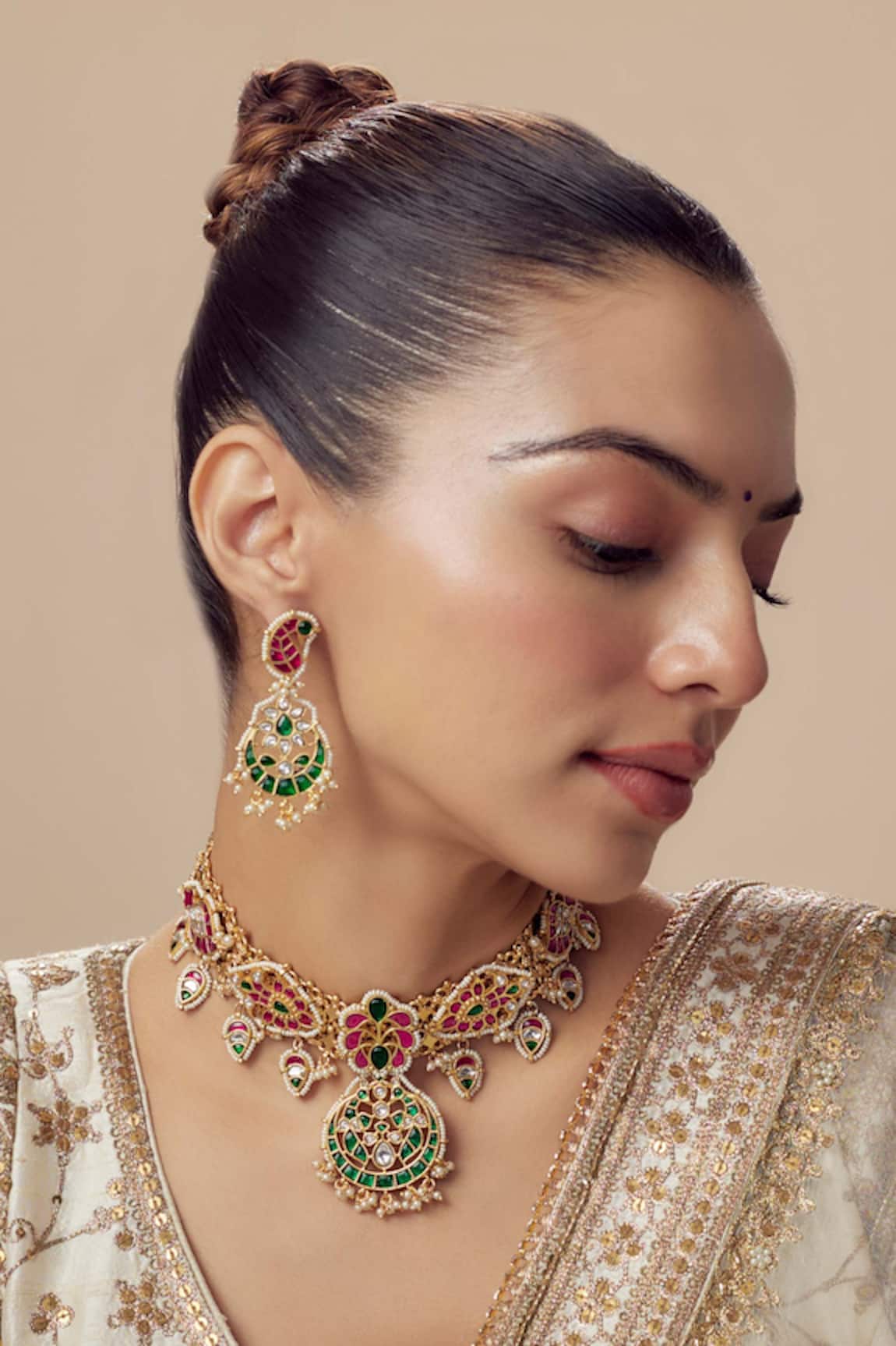 VIVINIA by Vidhi Mehra Kundan Polki Designer Jewellery Set 