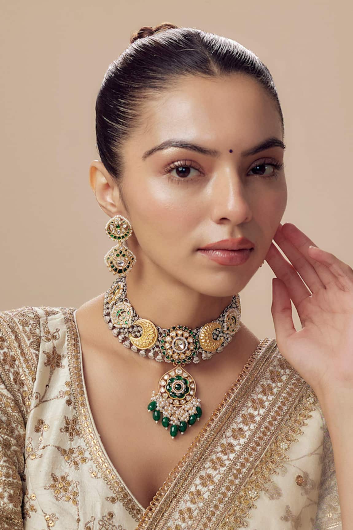 VIVINIA by Vidhi Mehra Designer Kundan Polki Jewellery Set 