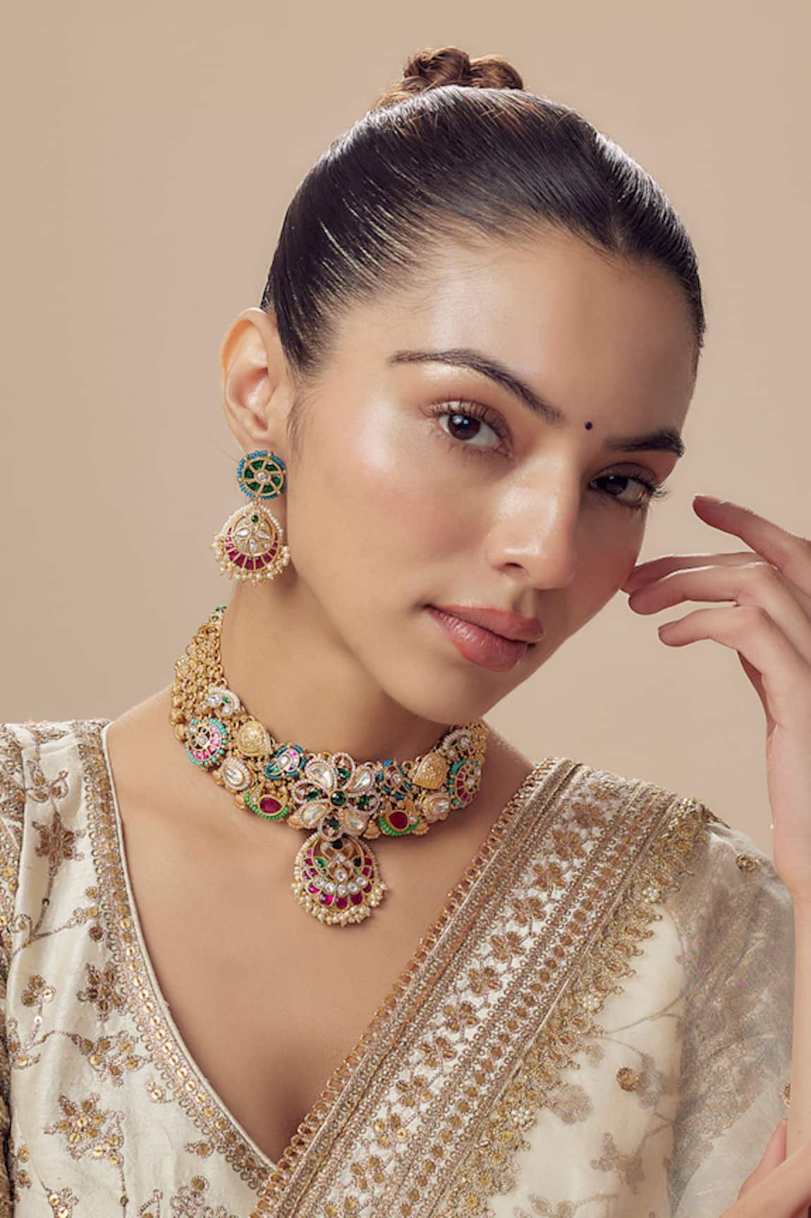VIVINIA by Vidhi Mehra Designer Kundan Polki Jewellery Set 