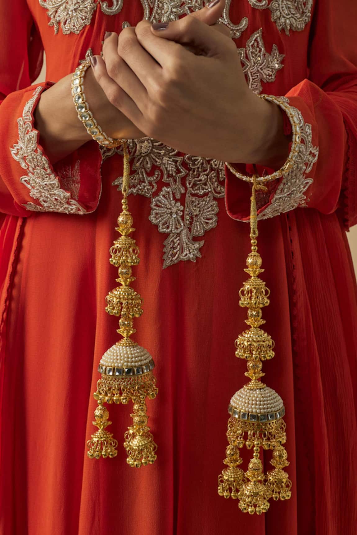 VIVINIA by Vidhi Mehra Gold Kundan Polki Designer Kaleeras 
