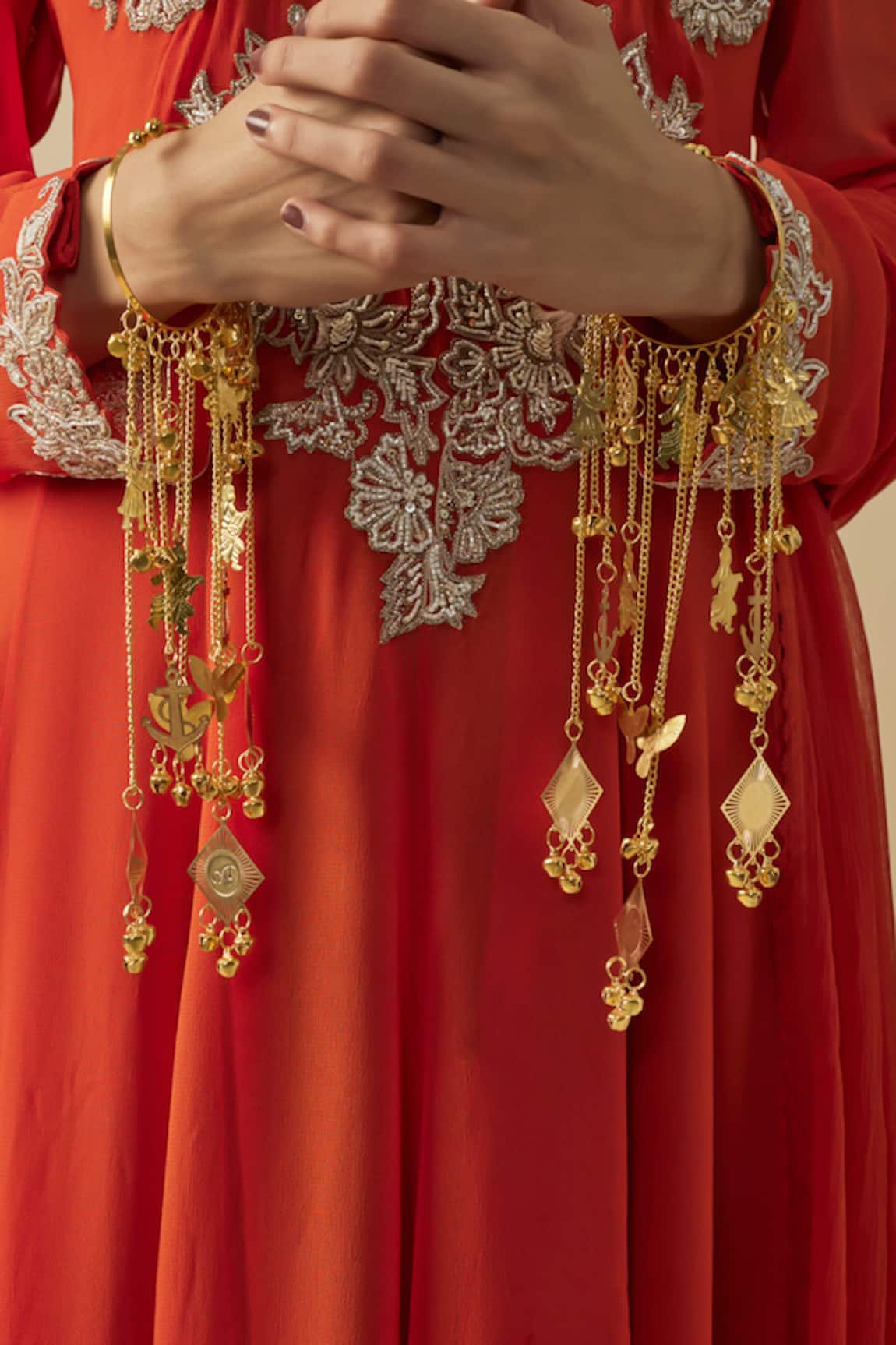 VIVINIA by Vidhi Mehra Gold Adjustable Kaleera Bangles 