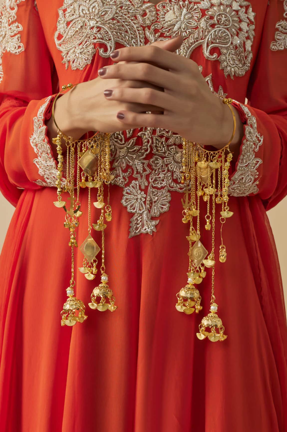 VIVINIA by Vidhi Mehra Gold Kaleera Bangles with Charms 