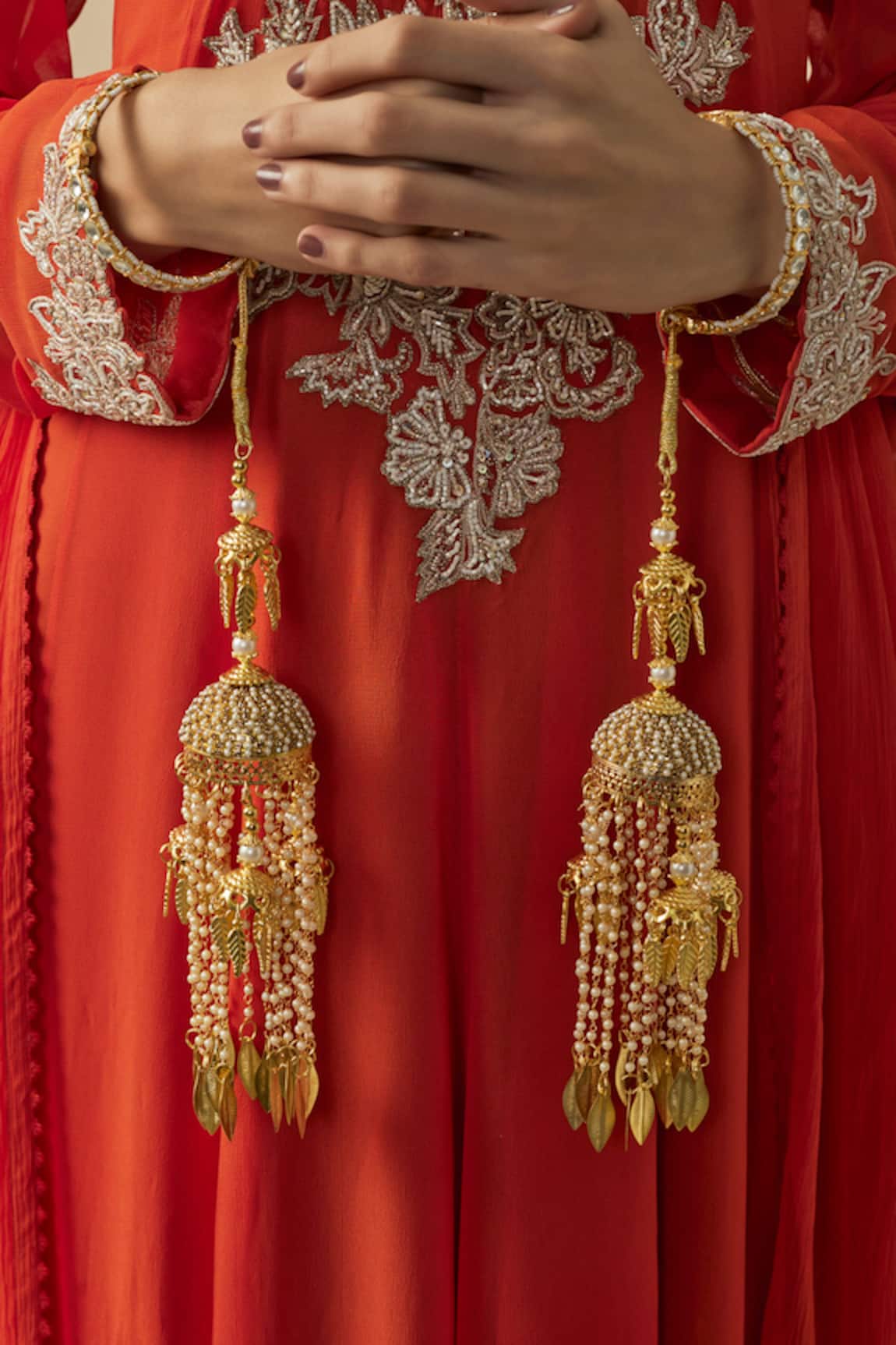 VIVINIA by Vidhi Mehra Gold Kundan Polki Designer Kaleeras 