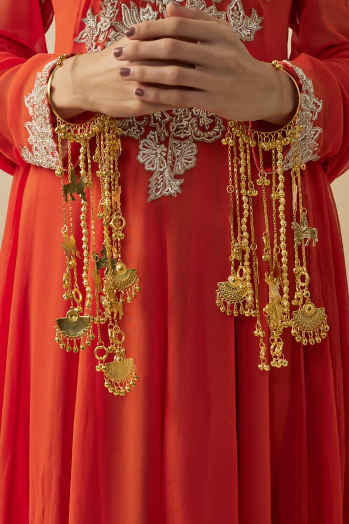 VIVINIA by Vidhi Mehra Gold Adjustable Kaleera Bangles 