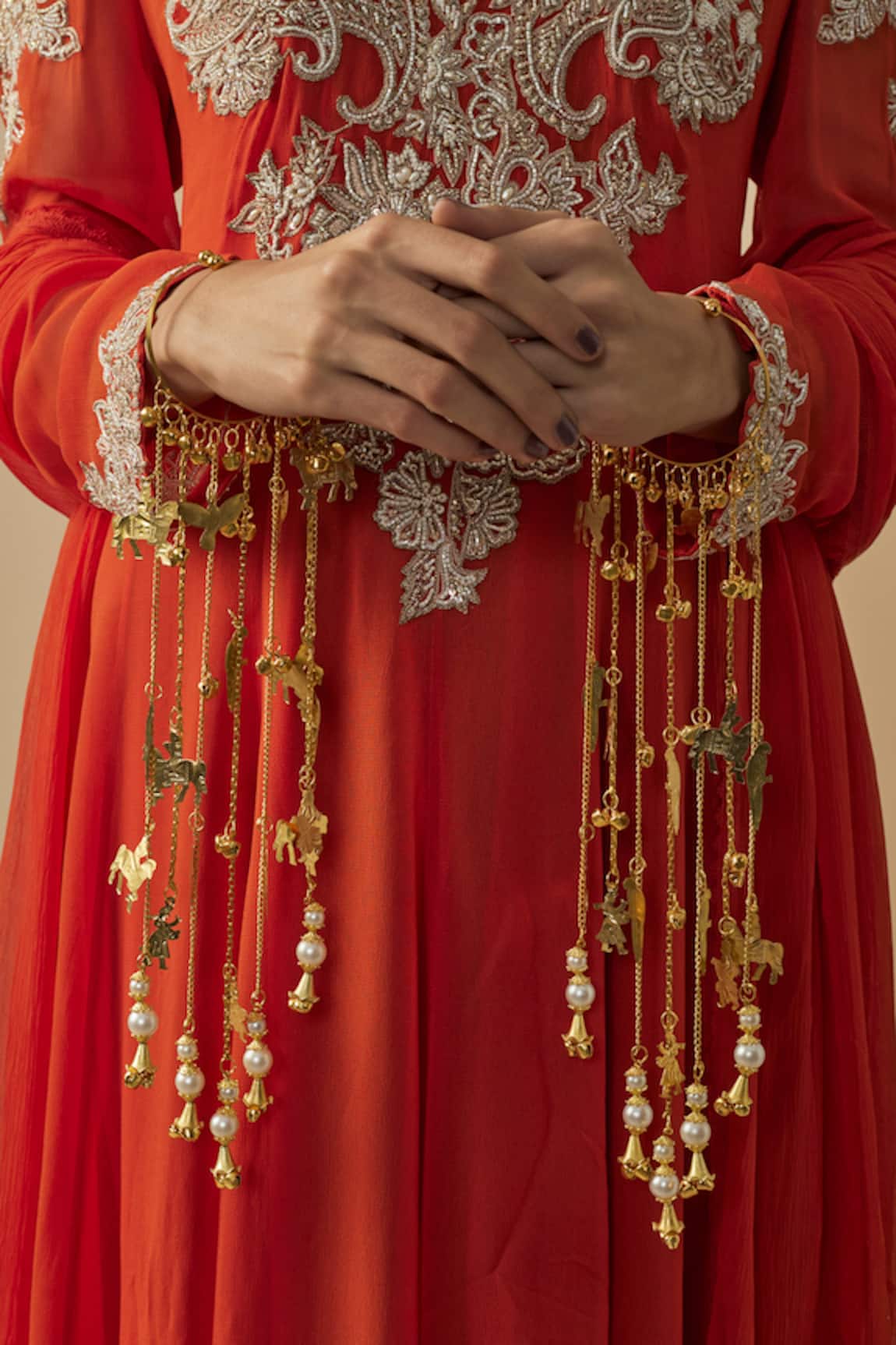 VIVINIA by Vidhi Mehra Gold Adjustable Kaleera Bangles 