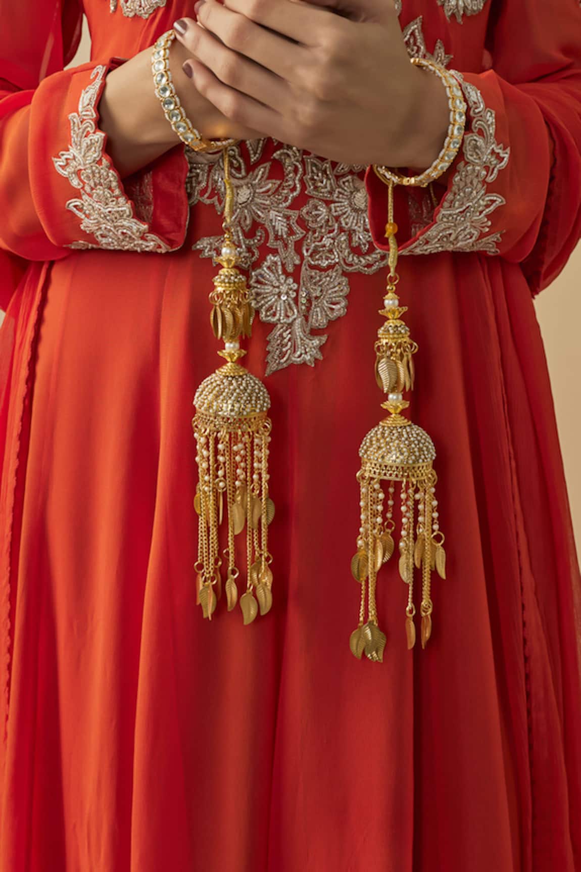 VIVINIA by Vidhi Mehra Gold Kundan Polki Designer Kaleeras 