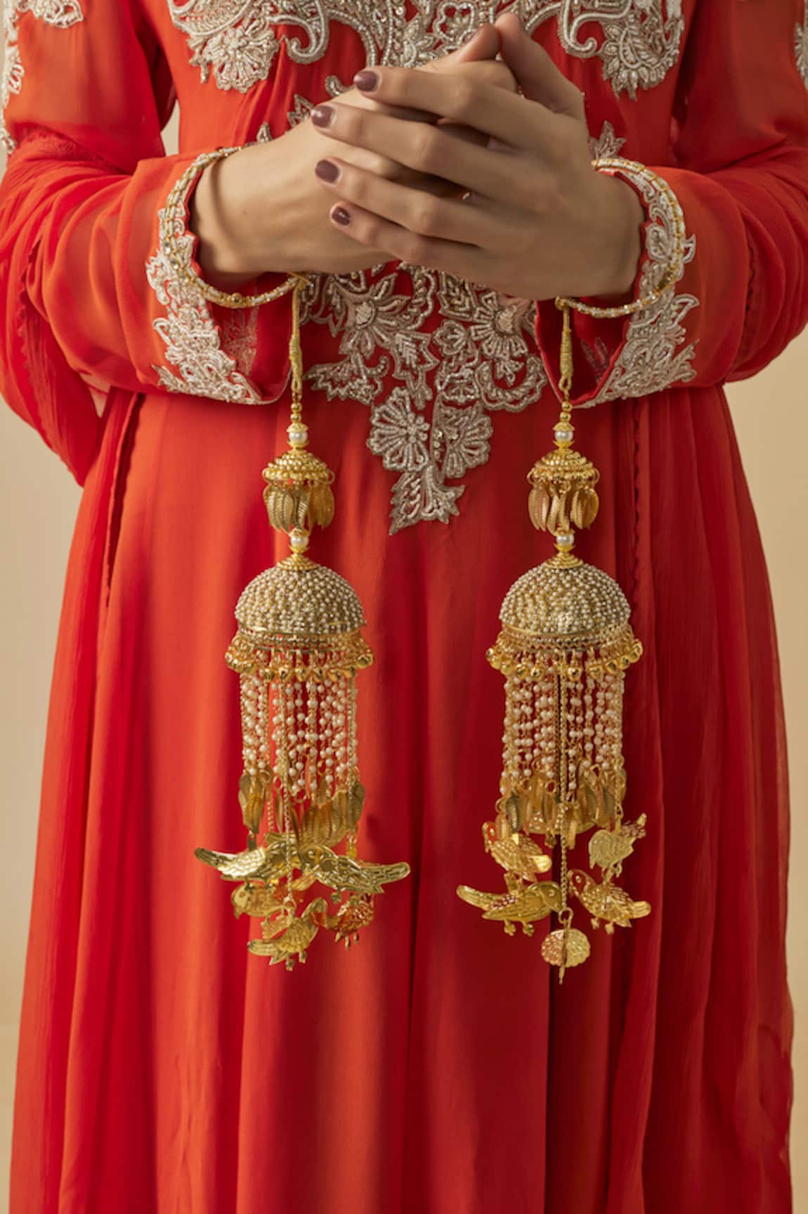 VIVINIA by Vidhi Mehra Gold Kundan Polki Designer Kaleeras 