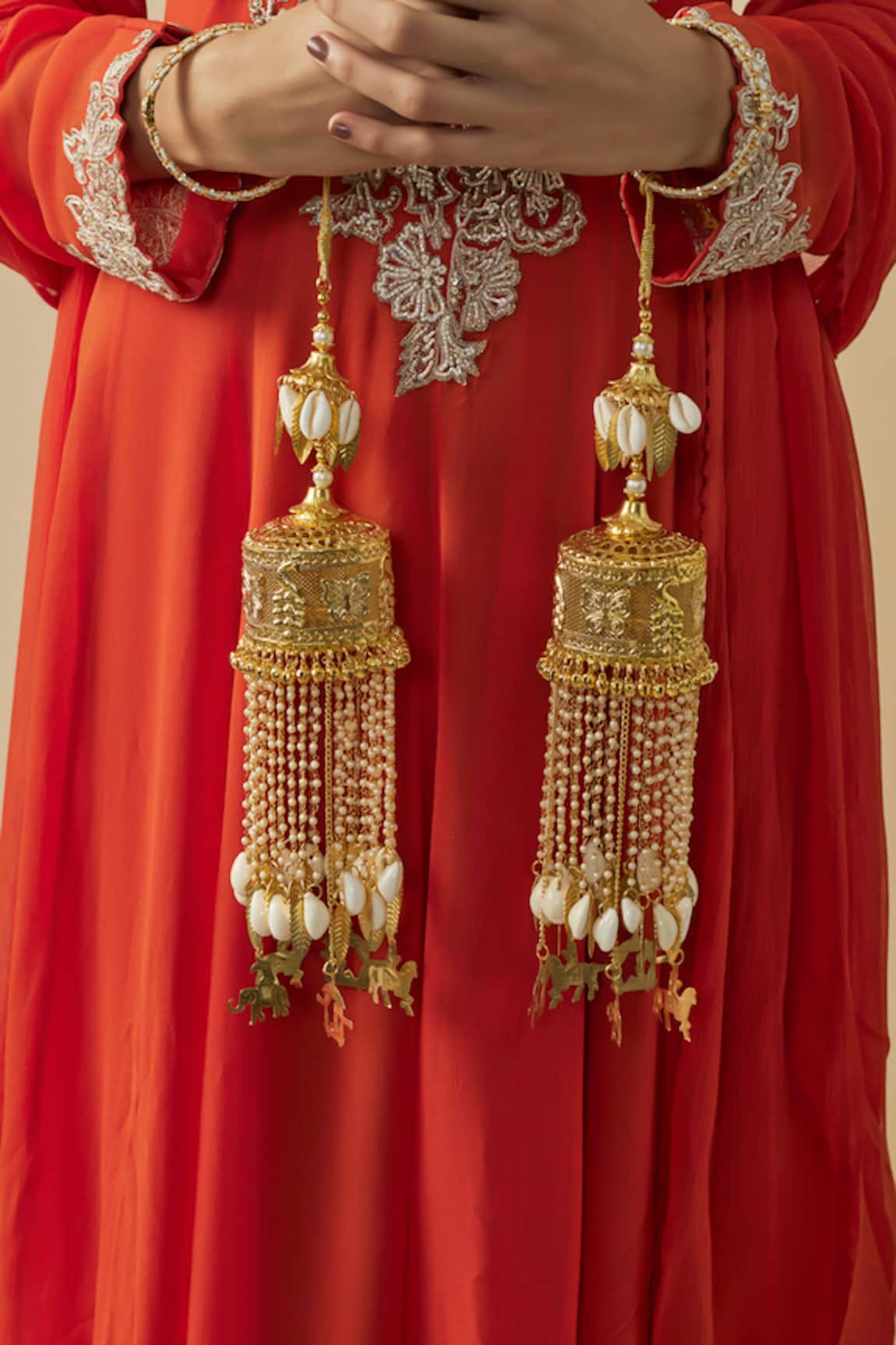 VIVINIA by Vidhi Mehra Gold Kundan Polki Designer Kaleeras 