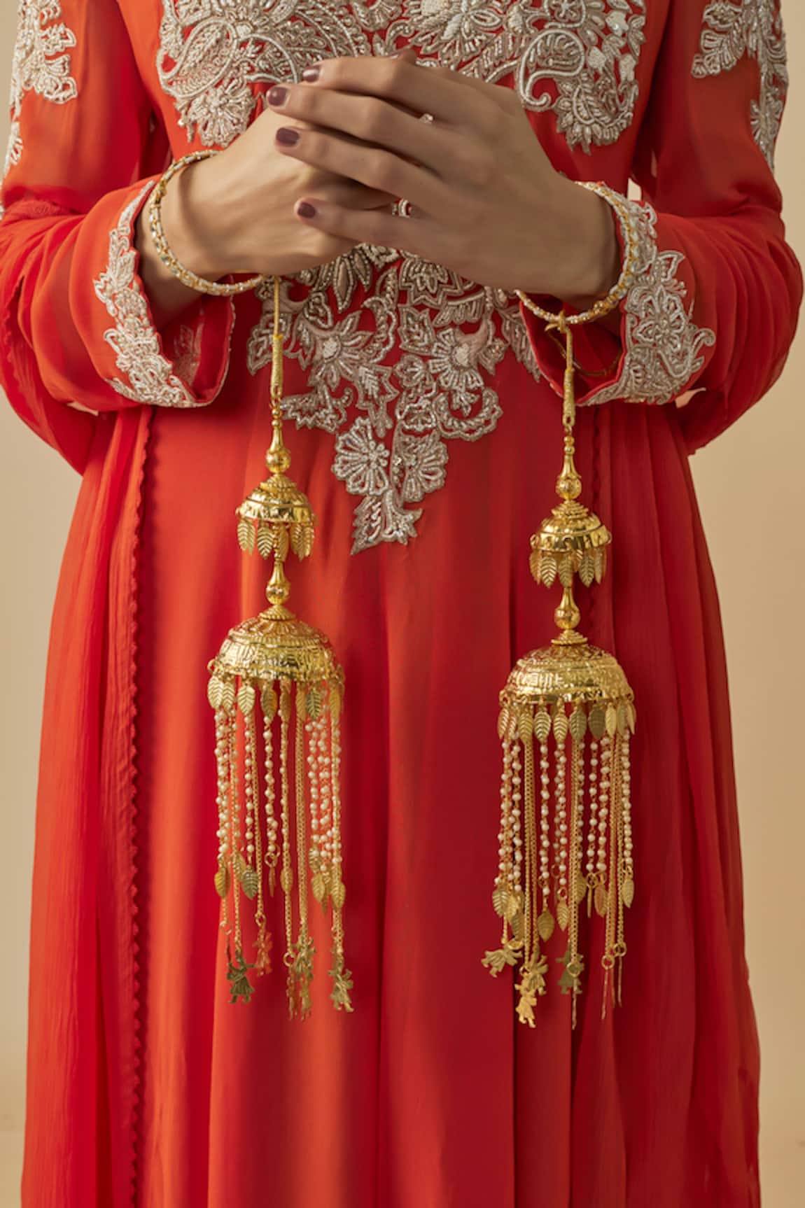 VIVINIA by Vidhi Mehra Gold Kundan Polki Designer Kaleeras 
