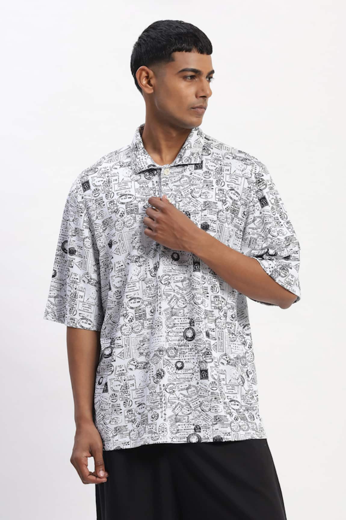 Abraham And Thakore Whimsical Print Designer T-Shirt 