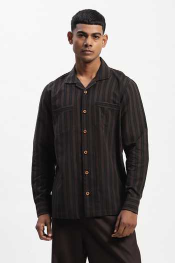 ABRAHAM AND THAKORE Engineered Dual Woven Casual Shirt 