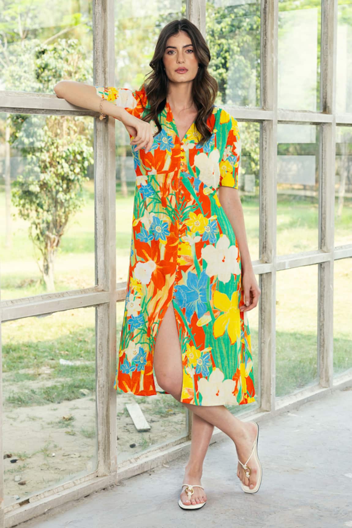 REENA SHARMA Isha Midi Dress 
