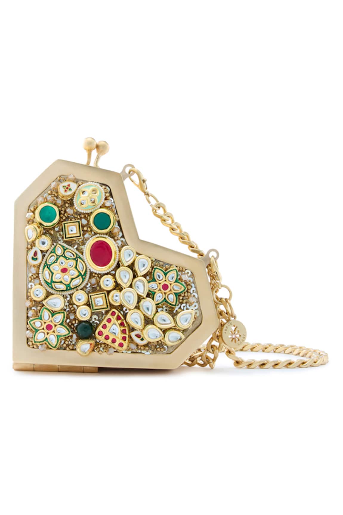 Anaar Designer Foiled Milano Satin Clutch 