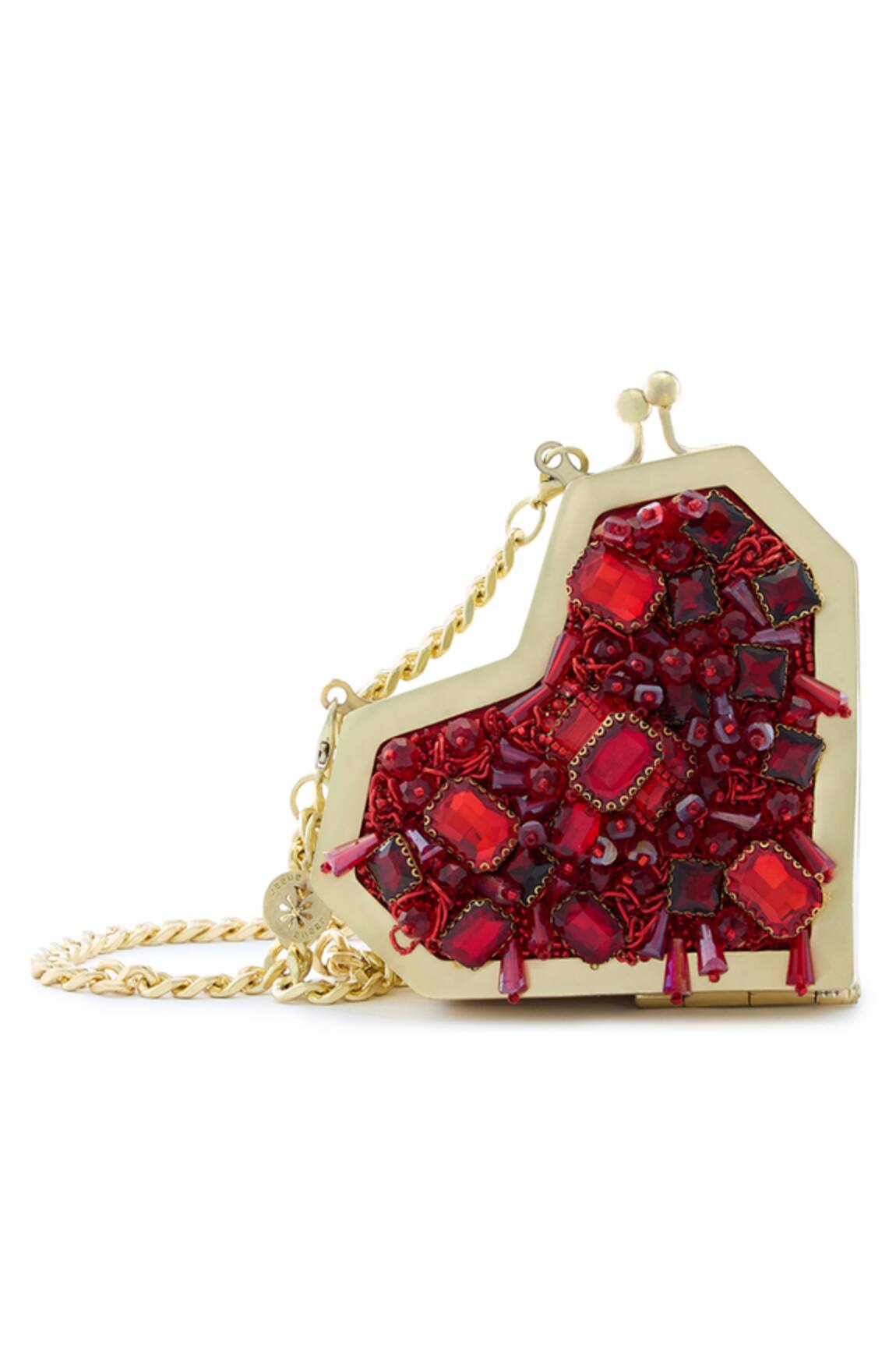 Anaar Scarlet Slingette Clutch 