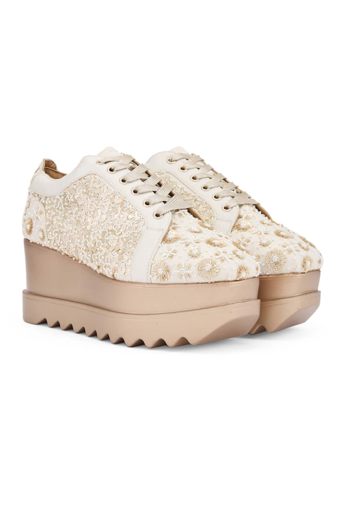 Anaar Buttercream Bliss Sneaker Wedges 