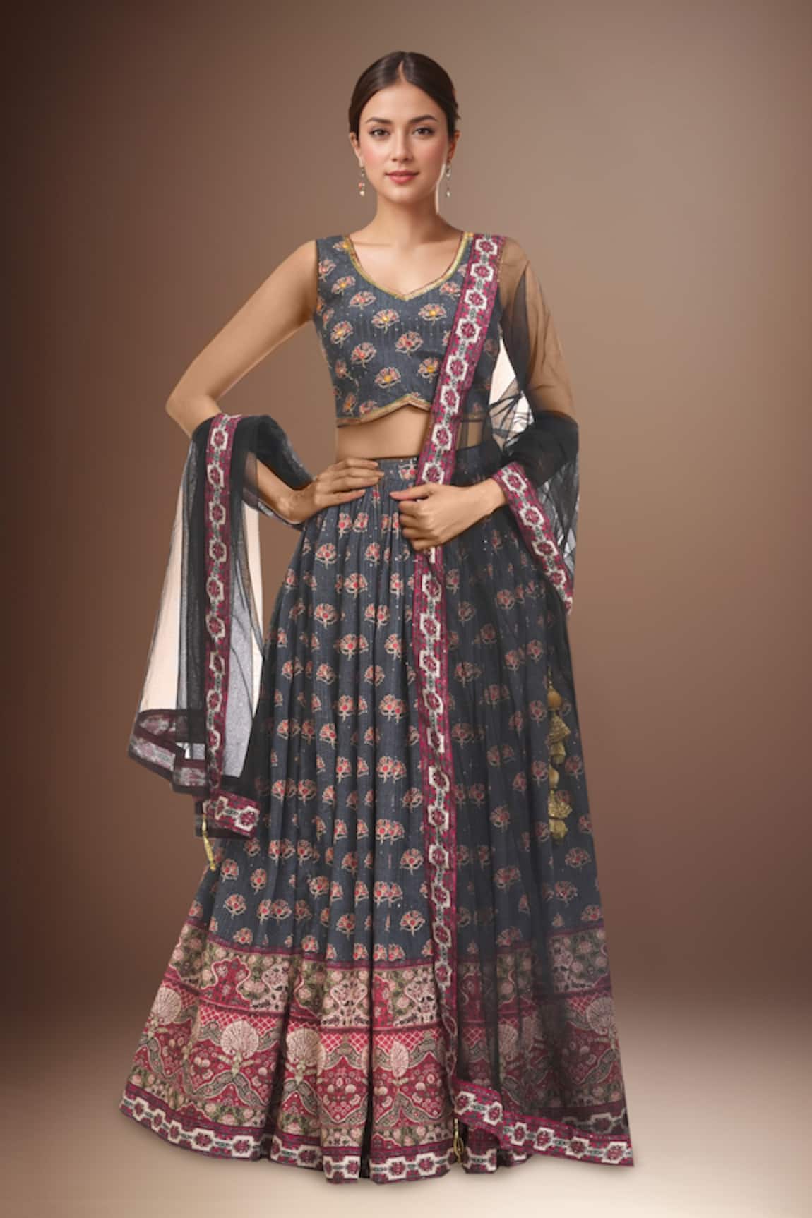 Samyukta Singhania Floral Pattern Blouse Lehenga Set 