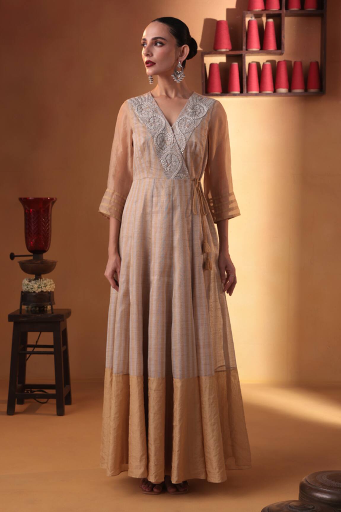 Ekru Designer Amara Anarkali Set 