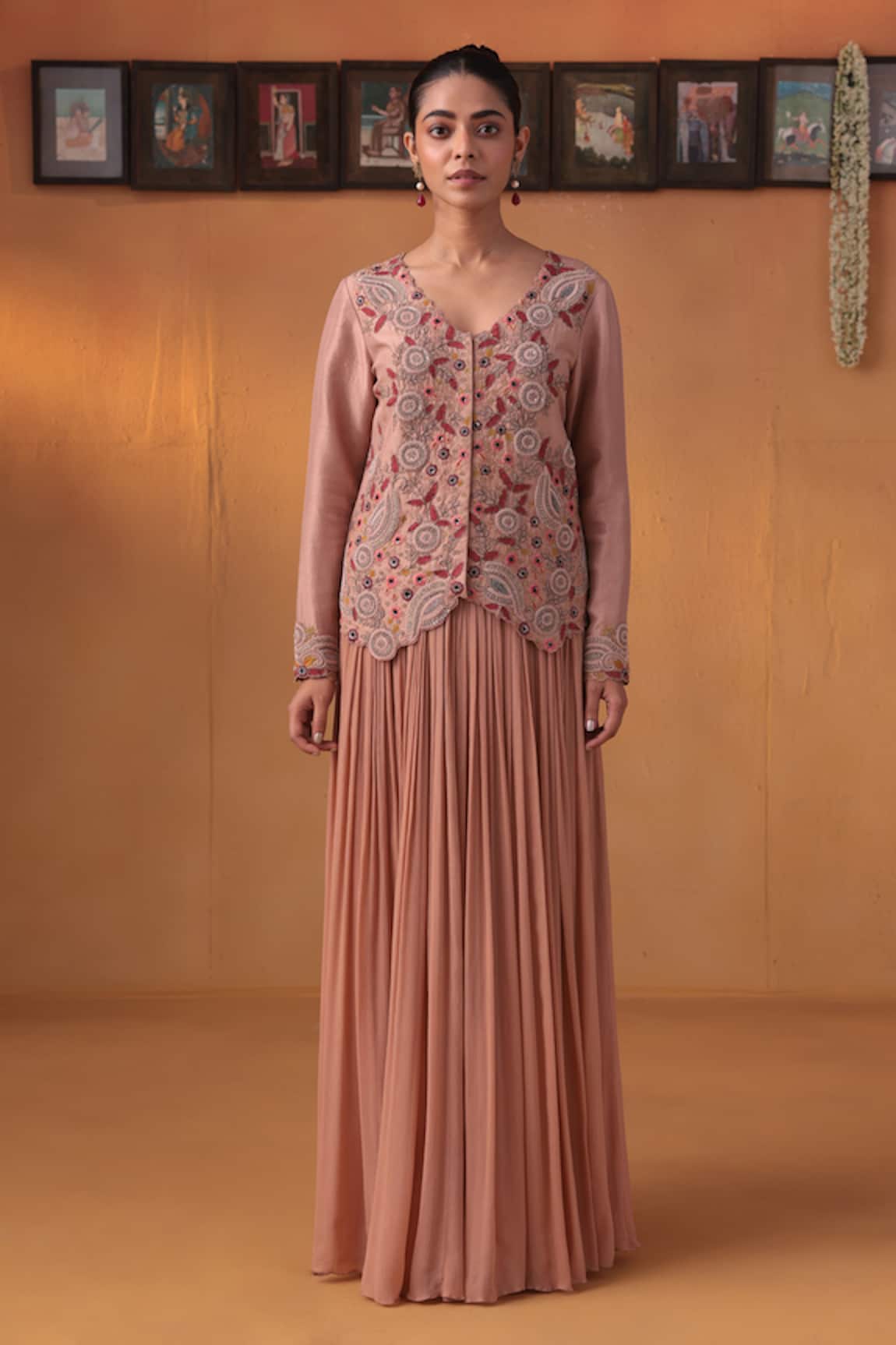 Ekru Genda Phool Jacket & Lehenga Set 