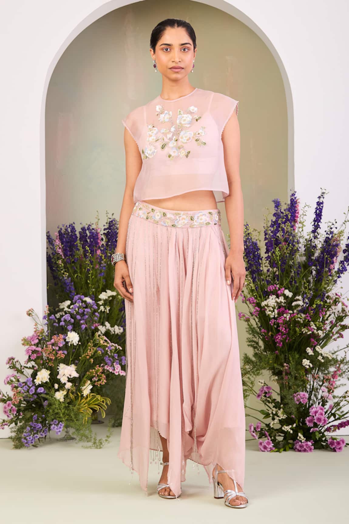 Sue Mue Pastel Pink Sequined Fusion Set 