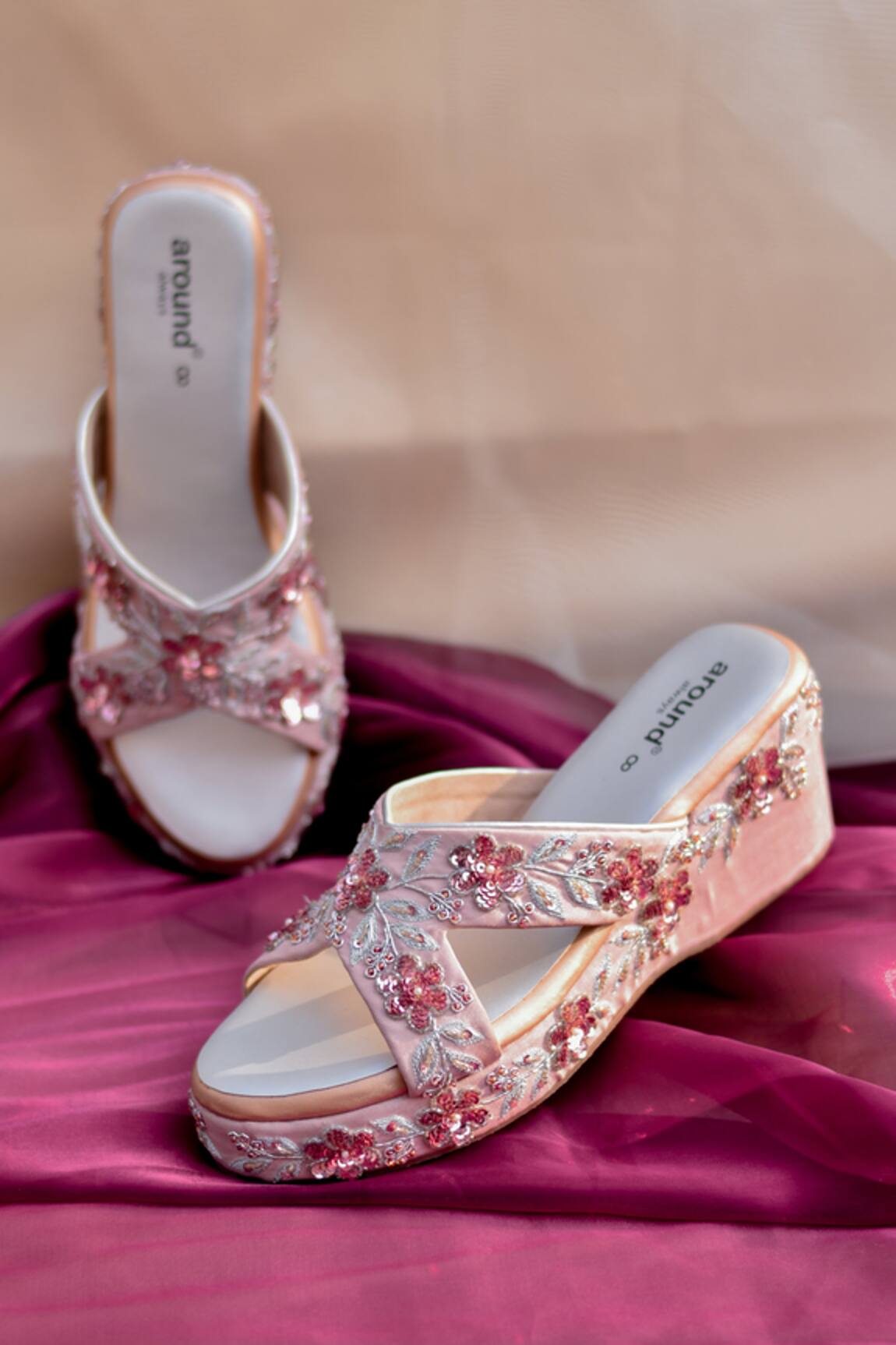 AROUND ALWAYS Pink Designer Ada Wedge 